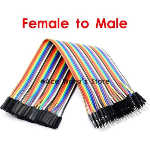 Free Shipping 20cm 40P 1P-1P Female to Male DuPont Line jumper Wire Cable In Stock