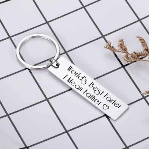 Dad Keychain Gifts for Daddy Fathers Day Birthday Husband Kids Christmas Wedding Anniversary Worlds Best Father I Mean Father