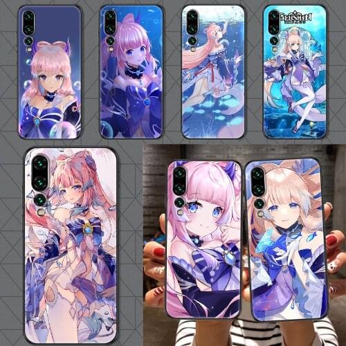 Genshin Impact Sangonomiya Kokomi Phone case For Huawei P Mate P10 P20 P30 P40 10 20 Smart Z Pro Lite 2019 black fashion bumper