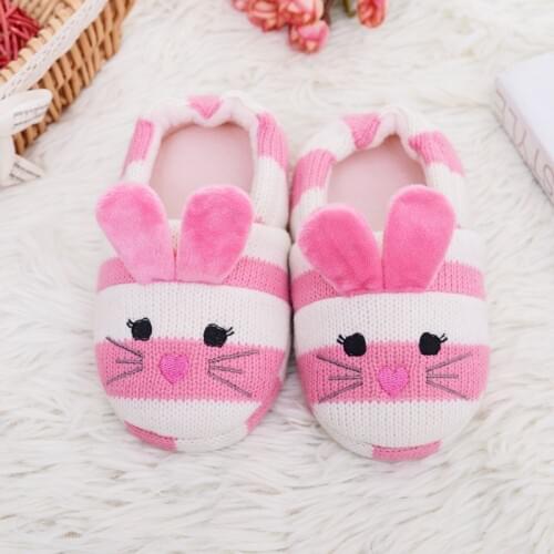 Children Winter Cotton Slippers Indoor Shoes Kids Autumn Boys And Girls Home Slippers Baby Non-Slip Cartoon Plush Warming Shoes