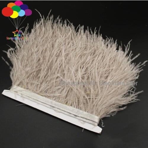 Sand Long Ostrich Feather Plumes Fringe trim Stripe Party Clothing Accessories feather fans wholesale