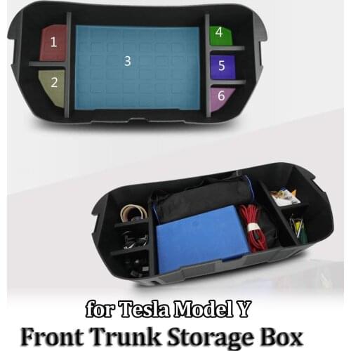 NEW for Tesla Model Y 2021 Front Trunk Organizer Storage Space Organizer ABS ModelY Front Trunk Mat Storage Box Car Accessories