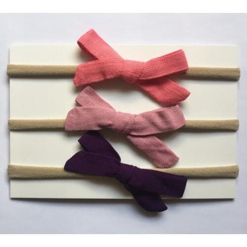 3pcs/pack Handmade Newborn kids Bow Nylon Headbands Soft Nylon Headwear Nylon Elastic Head band newborn headband