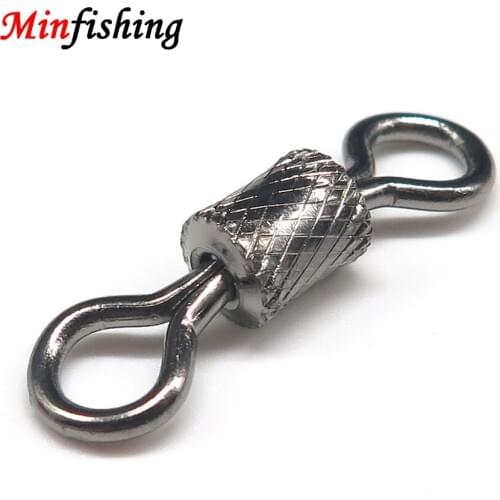Minfishing 25/50/100 pcs/lot Stainless Steel Swivel Fishing Rolling Swivel Hook Connector Lure Accessories Fishing Swivels YH