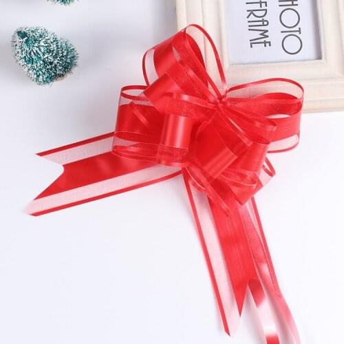 Hot sale 5CM (20pcs/lot) Wedding car sheer garland Organza ribbon Gifts flowers packing DIY bowknot hand flower garland 9 Colors