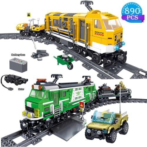 Ideas Moc Railway Maintenance Remote Control Train Building Blocks Model Childrens Educational Assembly Toys Gifts for Friends