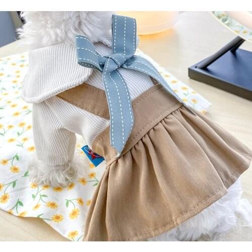 Summer Dog cat Dress Pet Dog Student skirt For Small Dog Party Birthday Wedding Bowknot Dress Puppy Costume Spring Pet Clothes