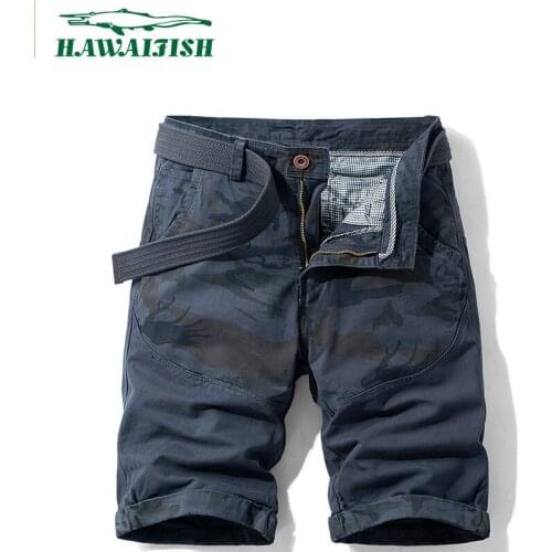 Hawaifish brand Mens Cargo Shorts 2021 Summer Mens Multi Pocket Military Cargo Shorts Male Cotton fashion style Short Pants