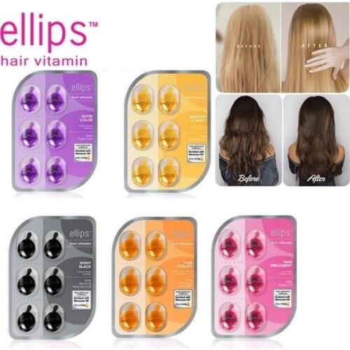 Wholesale 6 Capsules/Tablet Ellips Hair Vitamin Keratin Complex Oil Smooth Silky Hair Repair Damaged Hair Serum Moroccan Oil