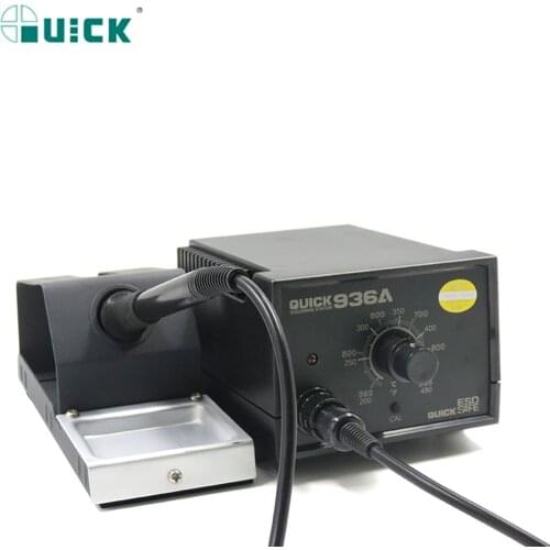 Original QUICK 220V 60W 936A Constant Temperature 6 Electronic Soldering Iron SMD Rework Station with 10pcs solder iron tips