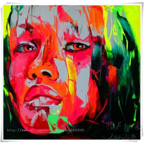 Palette knife painting portrait Palette knife Face Oil painting Impasto figure on canvas Hand painted Francoise Nielly 3