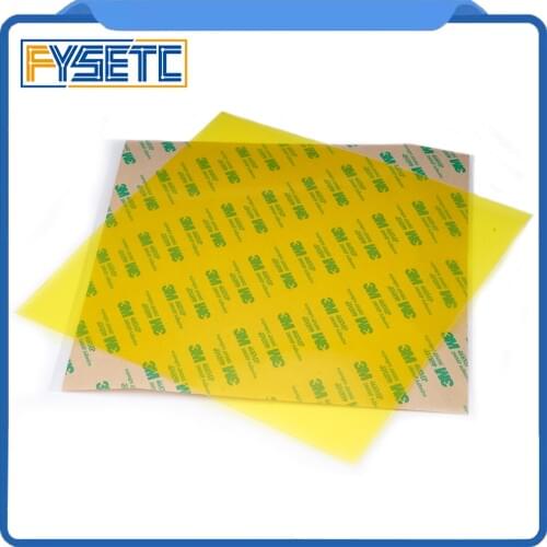 5pcs 300*300*0.3mm PEI Frosted Yellow 3D Print Cold PEI Sheet with 3M 468MP Adhesive Polyetherimide 0.3mm thickness