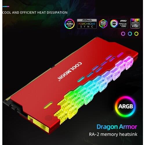 COOLMOON RA-2 RAM SSD Heatsink Cooler Drive Hard Disk Cooling Radiator ARGB Colorful Heat Spreader For PC Desktop Cooling Cooler