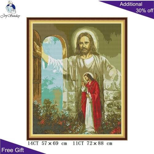 Joy Sunday Religious Figure Cross Stitch RA282 14CT 11CT Counted and Stamped Religious Jesus Christ Embroidery Needlework Sets