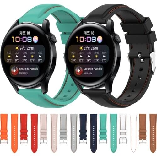 Suture Silicone Band For Huawei Watch 3 Wriststrap for Huawei Watch3 GT 2e GT2 42mm 46mm Watchband Bracelet Accessories