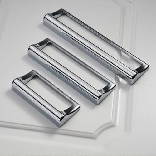 Free shipping 96/128mm Cabinet handles Modern simple wardrobe door handles 5" Fashion drawer knobs Bright chrome TV cabinet pull