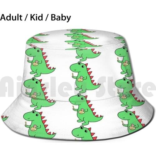 Milo The Arty Dinosaur Sun Hat Foldable UV Protection Arty Dinosaur Milo The Dinosaur Colourful Green Red Kids Fun