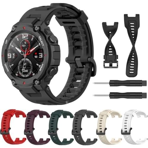Sport Rubber Watch Band for Amazfit T-Rex Silicone Durable Watchband Strap for Huami Amazfit T-Rex Bracelet Watch Accessories