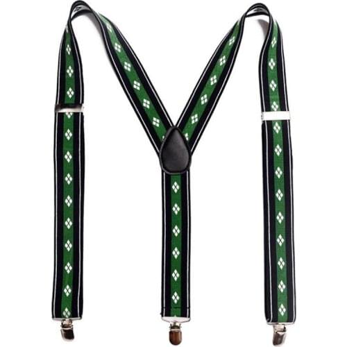 Unisex Super handsome suspender 3 Clips Elastic Leather Braces Adjustable new style suspenders Elegant Mens suspenders