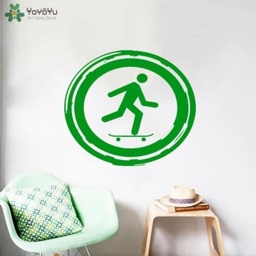 YOYOYU Wall Decal Sport Skateboard Sign Vinyl Wall Stickers Window Interior Art Mural Boys Gift Decoration Cool Decor DIY CT744