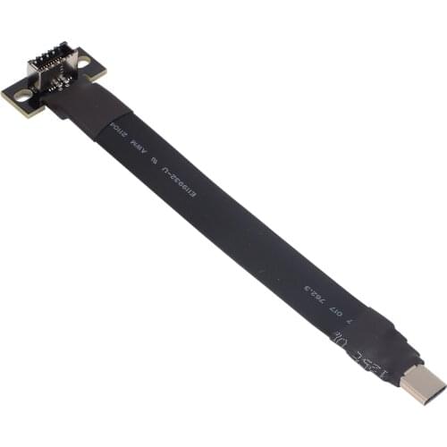 Internal USB 3.1 GEN2 Type-C to Type-E Fold 90 Degree Male to Female Flat Extension Cable with Screw Hole for A4 ITX ATX Case