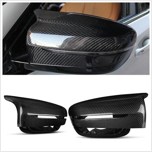 For BMW 5 7 Series 6GT M5 G30 38 32 12 F90 Replacement Real Carbon Fiber Exterior Door Window Side Rear View Mirror Cover Caps