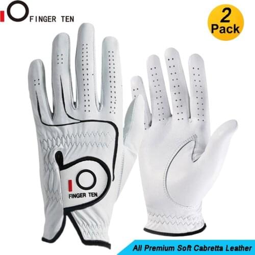 2 Pcs All Premium Best Grip Golf Gloves Men Cabretta Leather Soft Comfortable Left Hand Right with Cadet Size