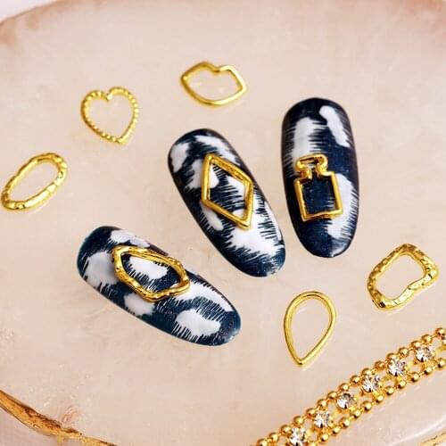 20Pcs/Pack Irregular Hollow Metal Frame Nail Decoration Simple Nail Art Rivet Jewelry DIY Alloy Frame Ornament