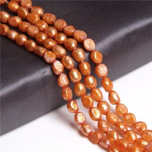 4-5mm Irregular Natural orange real Cultured Freshwater Pearl Beads Artificial dyeing loose pearl beads For Jewelry Making women