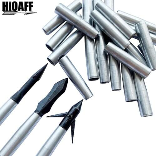 36 Pcs Hi-Q Archery Connect Arrowhead Aluminium Arrow Insert OD 8mm Wooden Bamboo Arrow Shaft Hunting Arrow Accessories