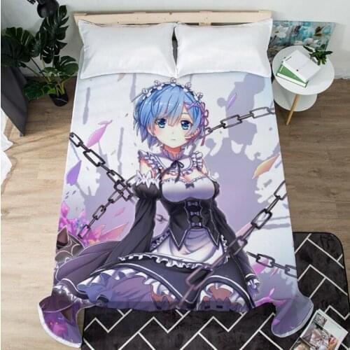 Anime Re:Life In A Different World From Zero Bed Sheet Coverlet Children Room Bed Sheet Bed Linen (NO Duvet Cover Pillowcase) 01
