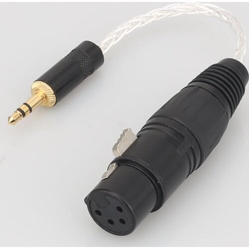 Audiocrast 3.5mm Male to 4-Pin XLR Balanced Female 7N OCC Silver plated Adapter Cable 3.5 to XLR Audio Cable