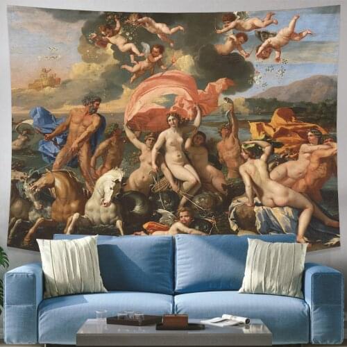 Bohemian Middles Age Painting Tapestry Wall Hanging Large Area Living Room Decor Vintage Art Home Decoration Tapestries