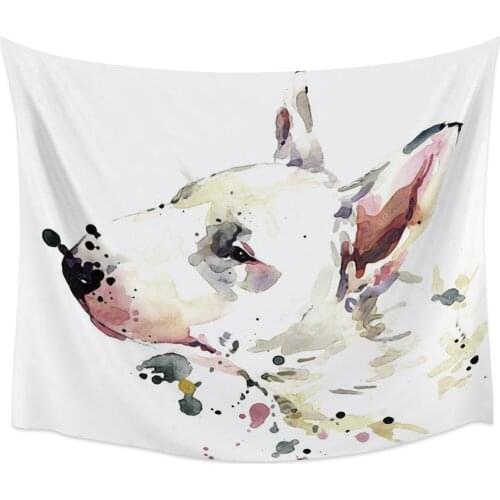 Bull Terrier Puppy Wall Tapestry Home Wall Decor Tapestry Bedroom Tapestry Wall Hanging Picnic Mat Yoga Mat