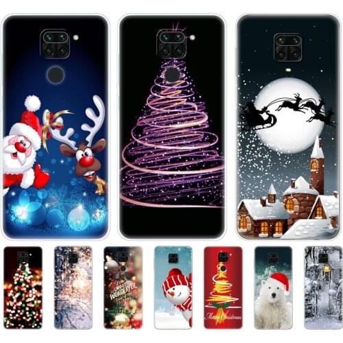 For Xiaomi Redmi Note 9 Case Soft Back On Redmi Note 9 Pro Silicon Cover Redmi Note9 Funda winter snow christmas happy new year