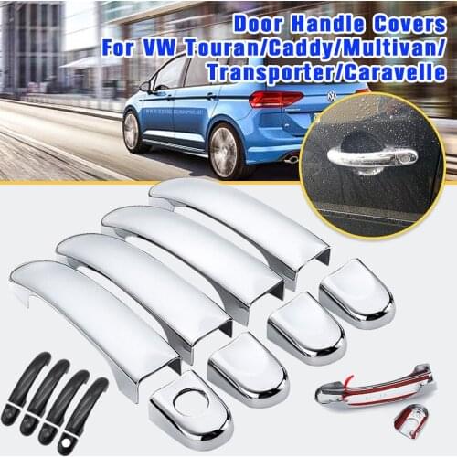 Car Exterior Door Open Handle Styling ABS Chrome/Carbon Fiber Cover For VW Touran/Caddy/Multivan/Transporter/Caravelle 2003-2013