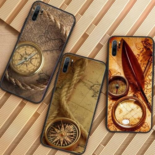 Sea Nautical Compass Phone Case For Huawei honor Mate P 9 10 20 30 40 Pro 10i 7 8 a x Lite nova 5t