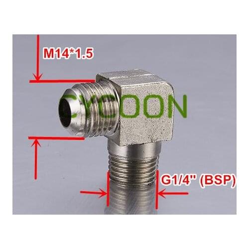 G1/4''-M14*1.5 brass elbow on oil-free pump, plating sliver. air compressor spare parts