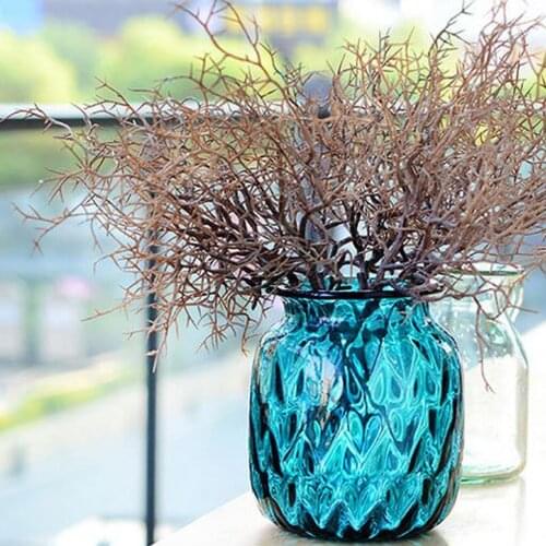 Artificial Peacock Coral Branch Faux Plant Floral Art Craft Home Office Deco