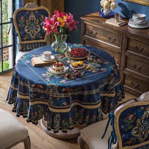 Exquisite Round Tablecloth Livingroom Decoration American Light Luxury Round Tablecloth Household Sideboard Cabinet Cover Cloth