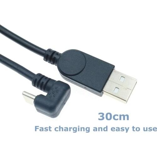 0.3m USB Type-C Cable 180 Angle Fast Charging for Samsung Huawei USB C Cable is Suitable For Nintendo Switch Phones, Tablets