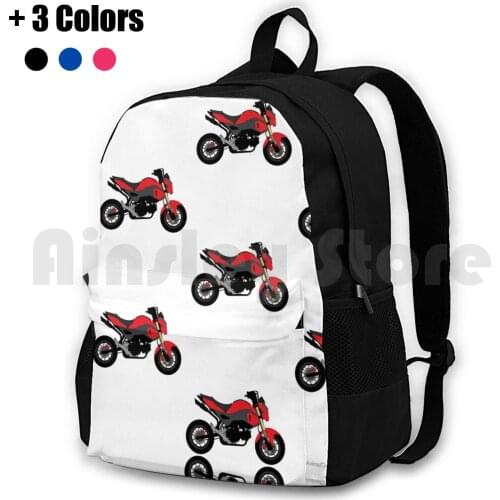 Red Grom Outdoor Hiking Backpack Riding Climbing Sports Bag Grom Motorcycle Bike Biker Sport Bike Race Street Bike Grom Squad