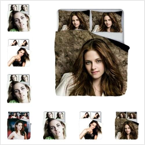 Kristen Stewart Bedding Set 2/3Pcs Duvet Cover & Pillowcase(s) 3D Printed Quilt Cover For Home Textile Gift
