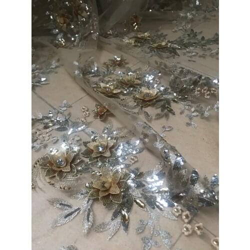 Nigerian african lace fabric bridal embroidered tulle lace fabric ZH-56681 for nice dress