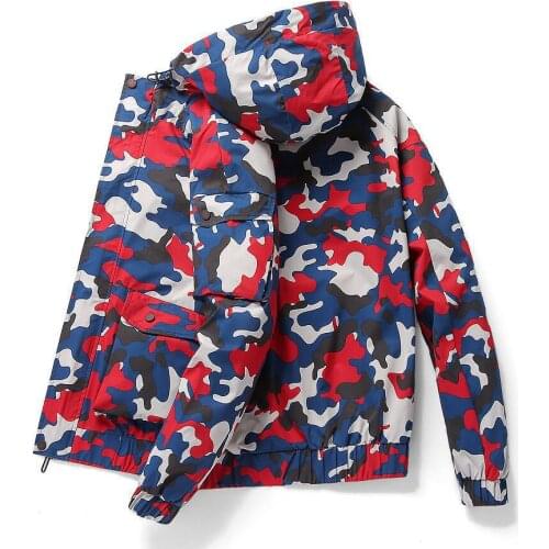 Fat Coat Plus Fertilizer XL Mens Casual Hooded Shirt Tide Fat Loose Camouflage Army Jackets