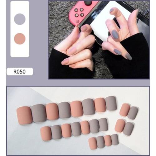 Zhenyue 24pcs False Nail Artificial Tip Gule Full Cover Press On Nails Art Fake Nail Extension Detachable Nail Patches Manicure