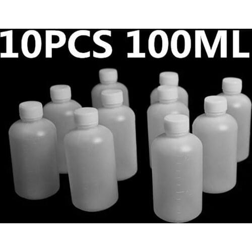 New 10Pcs 100ml Translucent Plastic Empty bottle Squeeze Juice Eye Liquid Dropper Bottles with Scale Medicament Samples