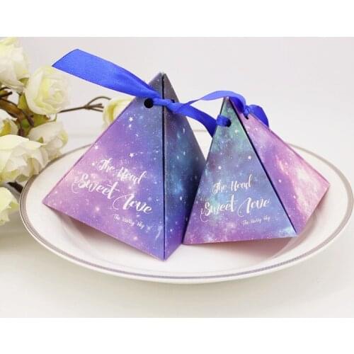 50X Star Wedding Candy Box Gift Box Blue Purple Favor box for Candy Wedding Favors and Gifts Marriage Baby Shower Birthday Party