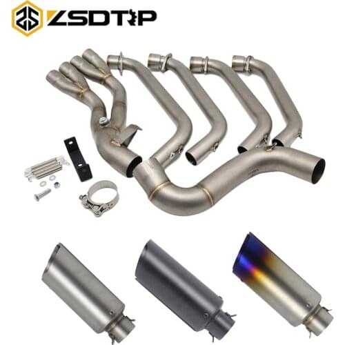 ZSDTRP CBR650 Motorcycle Full System Middle Link Pipe With AK Exhaust For Honda CB650F CBR650F 2015-2017