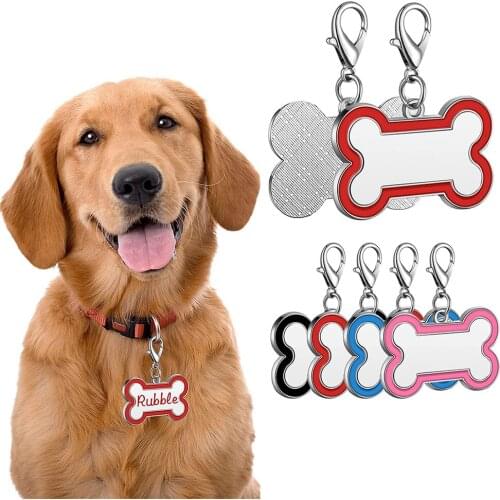 20pcs Sublimation Blank Pet Tags DIY Dog Bone Tags Pet ID Personalized Photo for Dog Cats Collars